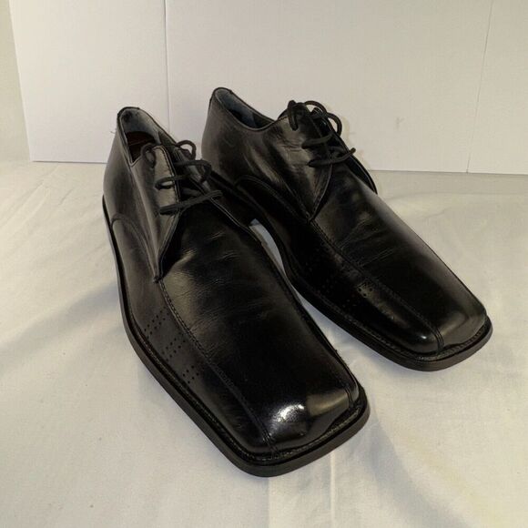 Stacy Adams Square Toe 23007-01 Men's Size 8M Black Leather - Picture 2 of 5